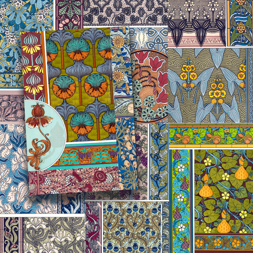 Book Vintage Art Nouveau Flowers Illustrated Monthly